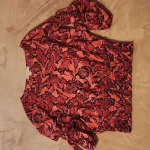 Michael Kors snakeskin shirt blouse size small